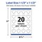 Avery Durable Waterproof Heart Labels with Sure Feed, 1.5" x 1.5"